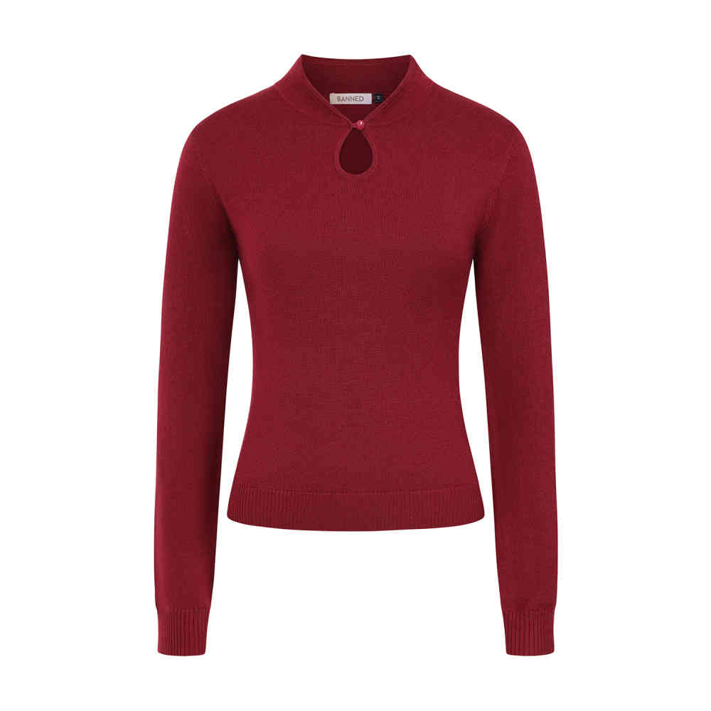 Banned - Mara Pull en tricot - Bordeaux rouge